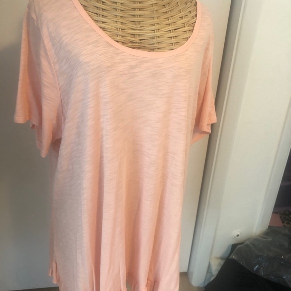 Cupio Woman blush T Shirt Peach Color Ruffle Hem 3X. NWT $48 - Picture 4 of 11